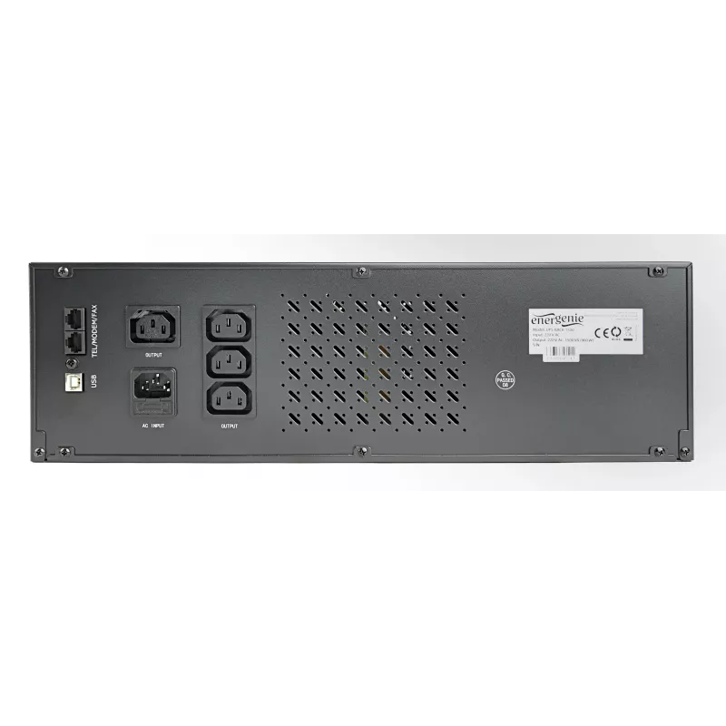 Gembird - UPS plaukts 19'' 3.4U 1500VA, 4xIEC 230V izeja, IEC14 ieeja, RJ11, USB, LCD Line-Interactive 1.5 kVA 900 W 4 kontaktligzdas