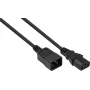 kabelmeister IEC strāvas pagarinātāja kabelis IEC ierīces kontaktdakša C20 uz IEC ierīces kontaktligzdu C13, melns, 1,00 mm², 3 m