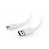 USB datu kabelis Gembird USB A uz USB C 1 m, USB 3.2 Gen 1, balts