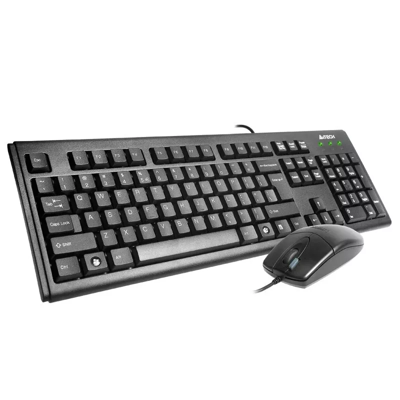 A4Tech KM-72620D - Tastatūras un peles komplekts - USB - US - Melns