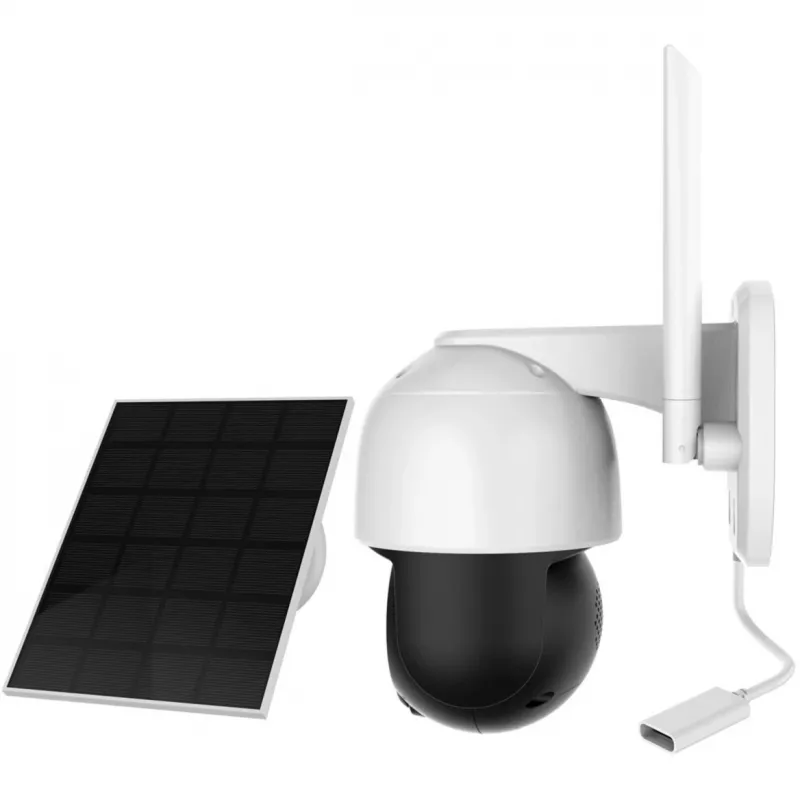 IP drošības kamera Foscam B4 Dome 4 MP (2560×1440), Wi‑Fi 2.4 GHz, IP65, Saules + Akumulators 5000 mAh, 355° panoramēšana, 90° sasvēršana