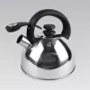 Tējkanna Maestro MR1302 nerūsējošais tērauds 2,5 l, indukcijai piemērota, ar eņģu svilpi, melns rokturis