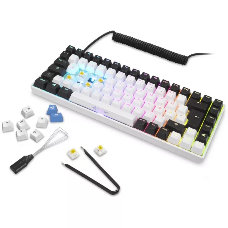 Sharkoon SKILLER SGK50 S3 tastatūra spēlēm USB AZERTY franču balta