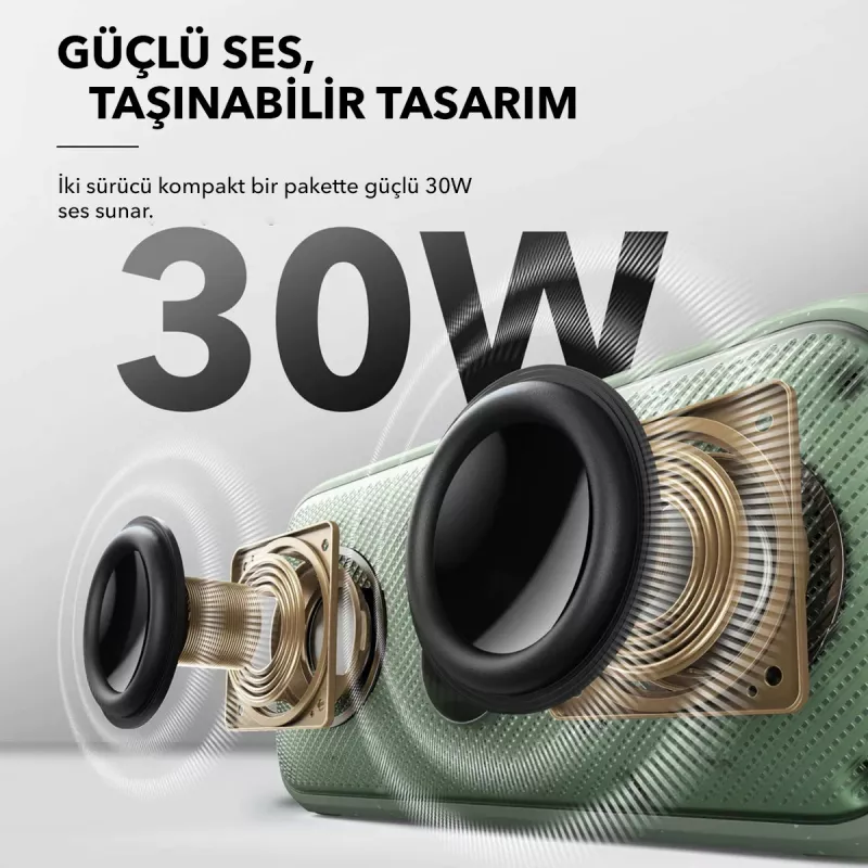 Portable stereo speaker Anker Soundcore Motion 300 — 30W, IPX7, Bluetooth, 13h playback, 0.83 kg, Melns