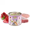 Mitrā kaķu barība Fox4Pets DeliCATessen Jērs un Tītars 200 g — pilnvērtīga barība pieaugušiem kaķiem, olbaltumvielas 10,6%, tauki 6,5%, mitrums 78%