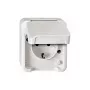 Kontaktligzda Merten MEG2300-8019 CEE 7/3, atbalsta CEE 7/4, balta, IP44, termoplastmasa, 83×73×57 mm