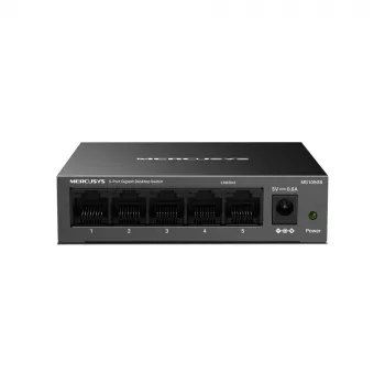 Mercusys MS105GS - Galda slēdzis, 5 Gigabitu porti, melns