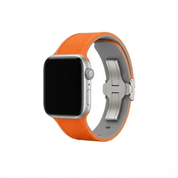 Pulksteņa aproce GUAN Premium Plus Apple Watch 38/40/41/42 mm — oranža/pelēka