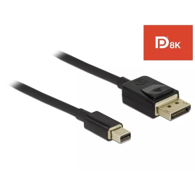 DeLOCK - DisplayPort kabelis - DisplayPort (vīr.) uz Mini DisplayPort (vīr.) - 2 m - Melns - 8K atbalsts