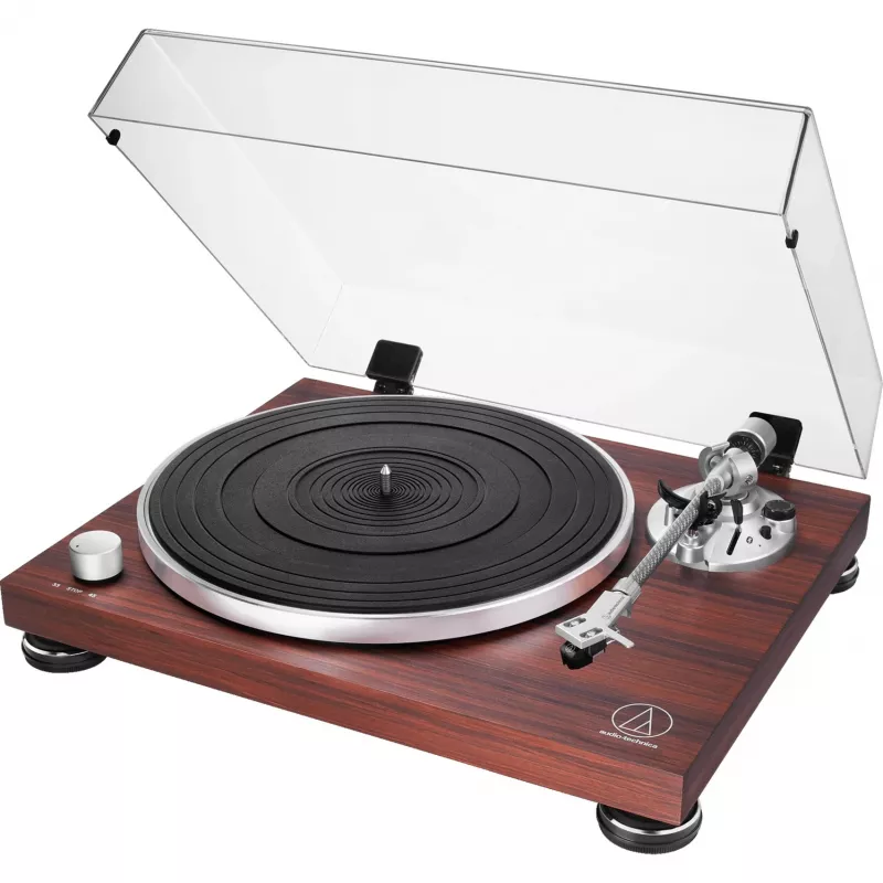 Siksnas piedziņas audio atskaņotājs Audio-Technica AT-LPW50BTRW Brūns Manuāls