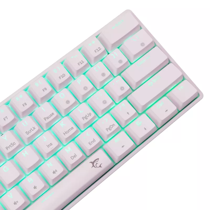 Vadu mehāniskā tastatūra White Shark Shinobi-2 (GK-004211) — ASV izkārtojums, sarkanie slēdži, balta
