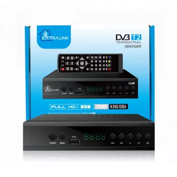 Extralink Home Tuner DVB-T2 digitālās TV dekoders H.265 HEVC FULL HD USB HDMI + tālvadības pults