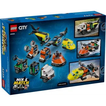 LEGO CITY 60505 Lidmašīna, Servisa Kravas Automašīna un Gaisa Spilvenu Kuģis
