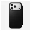 Mobilā tālruņa ādas vāciņš Nomad Modern Leather Folio Cover iPhone 17 Pro, 16 cm (6,3 collas), melns, 4 karšu kabatiņas