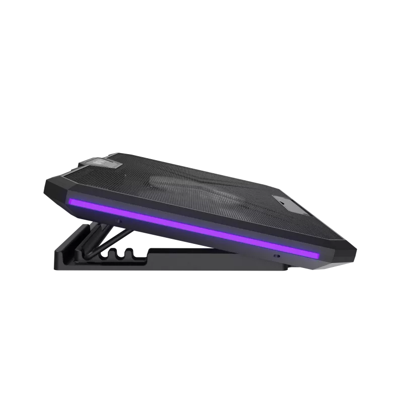 FURY GUNBAI G3 Laptop dzesēšanas paliktnis 14.1–17.3 collām ar 2 ventilatoriem, RGB apgaismojumu, 2× USB