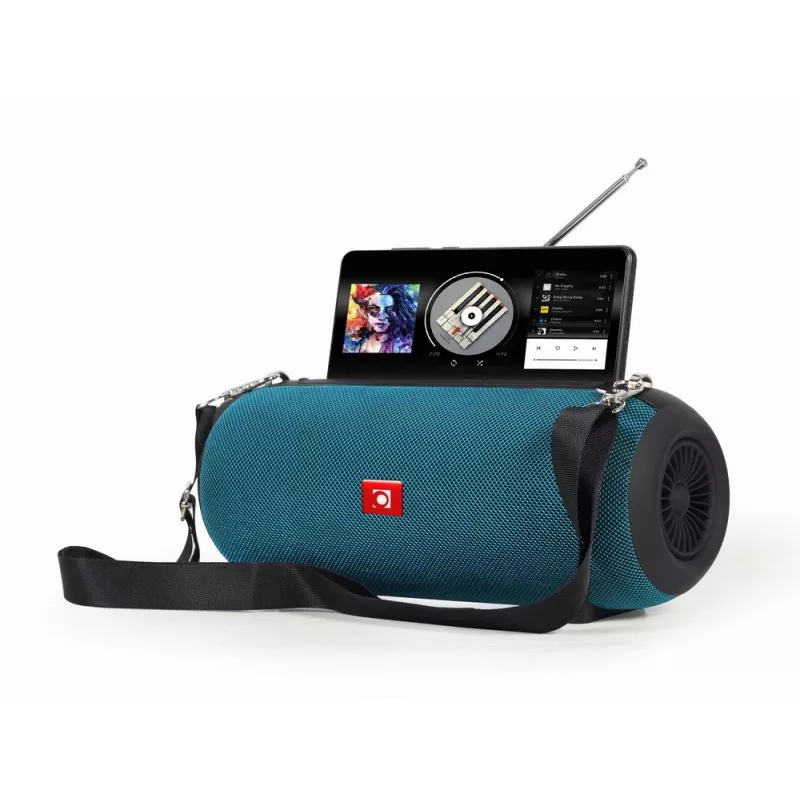 Stereo pārnēsājamais skaļrunis GEMBIRD SPK-BT-17-G — Bluetooth 5.1, 5 W RMS, 1200 mAh, MicroSD, FM, AUX