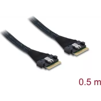 DELOCK PCIe 4.0 plānais SAS kabelis SFF-8654 8i līdz 0,5 m modelis 82303