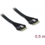 DELOCK PCIe 4.0 plānais SAS kabelis SFF-8654 8i līdz 0,5 m modelis 82303