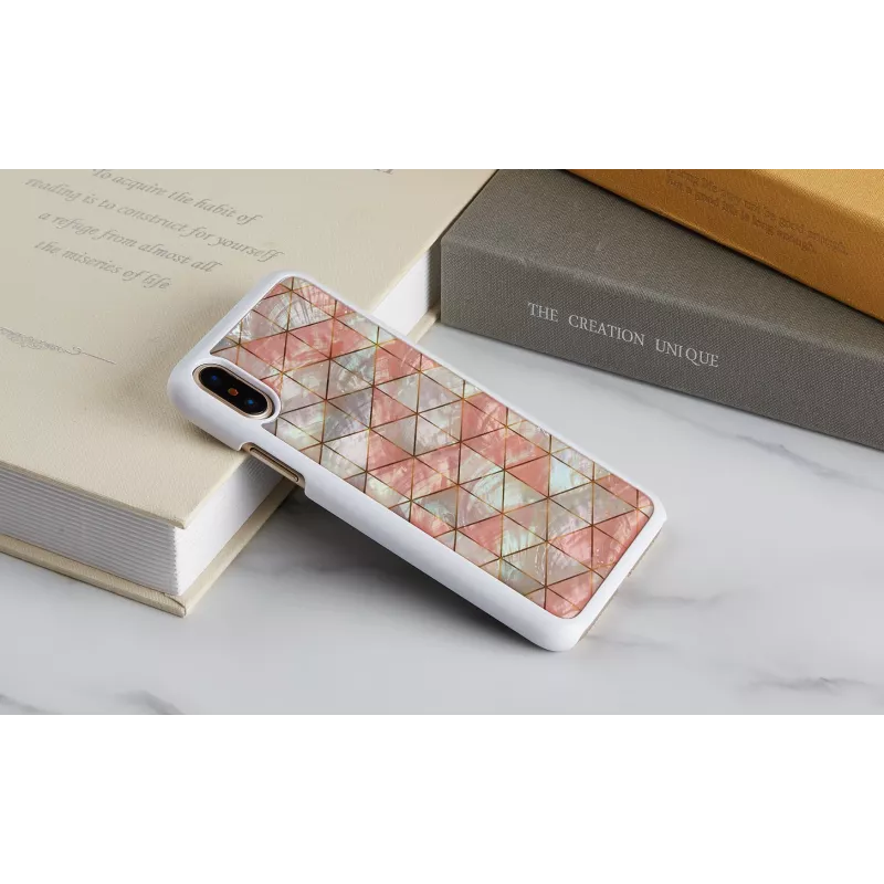Viedtālruņa maciņš iKins iPhone XS / XS Max dimanta baltā krāsā aizsargpārvalks