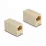 DeLOCK Adapter RJ45 ligzda uz RJ45 ligzdu UTP bēša Female/Female