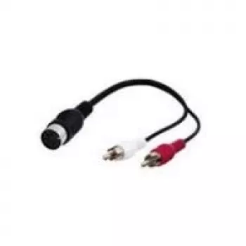 Wentronic Goobay DIN/RCA adaptera kabelis, 0,2 m - DIN ligzda 180° (5 kontaktu) > 2x RCA spraudnis (audio kreisais/labais) (50004)