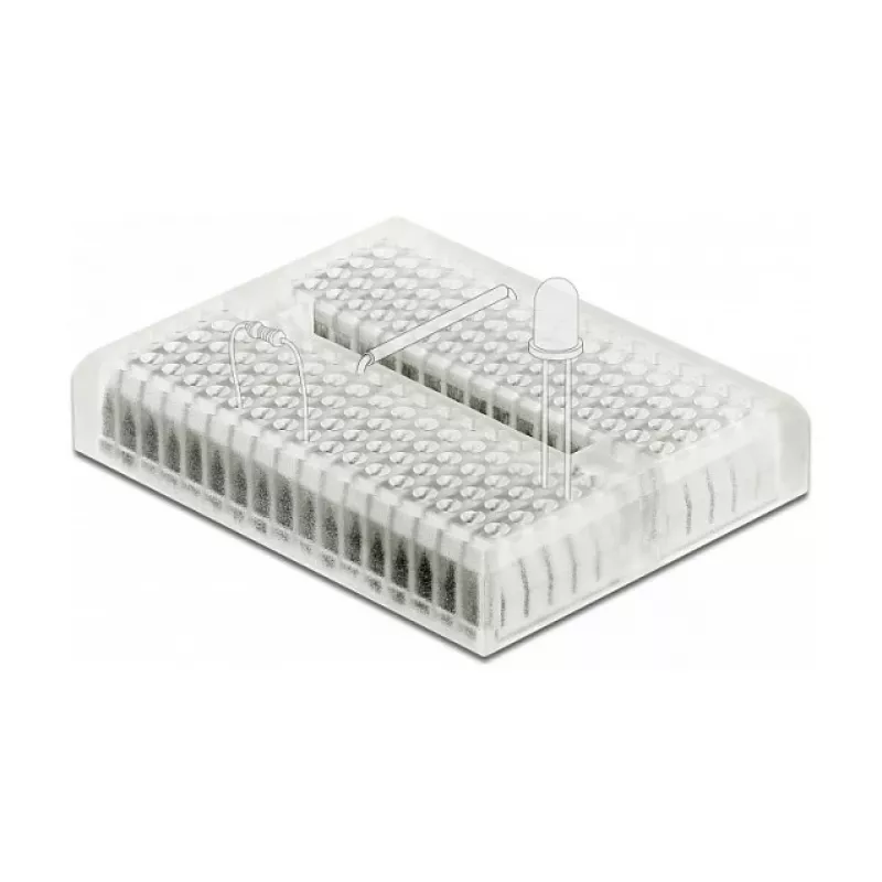 Breadboard DELOCK 18323 — caurspīdīga plastmasa, 36×46×10 mm