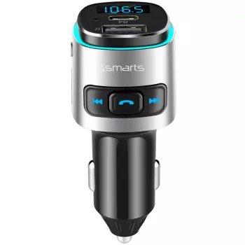 FM raidītājs 4smarts 456201 Cigarette lighter Melns Silver AM FM Bluetooth