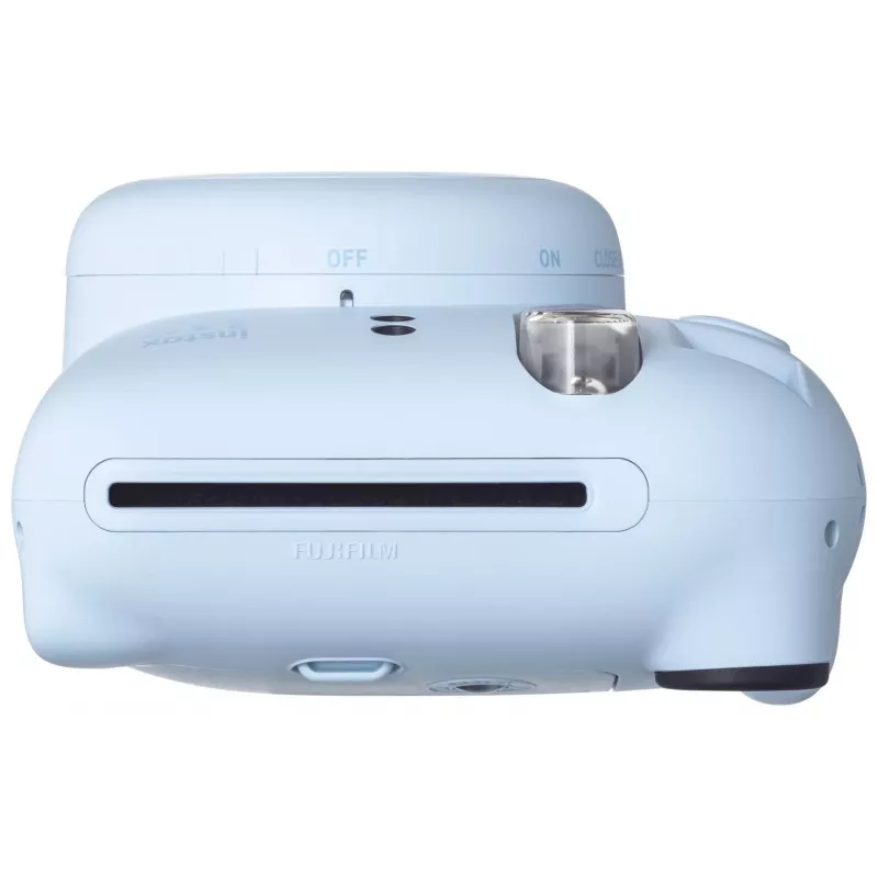 Instant kamera Fujifilm Instax Mini 12 zila — 86 x 54 mm izdrukas, 60 mm fokusa attālums, elektroniskais aizvars