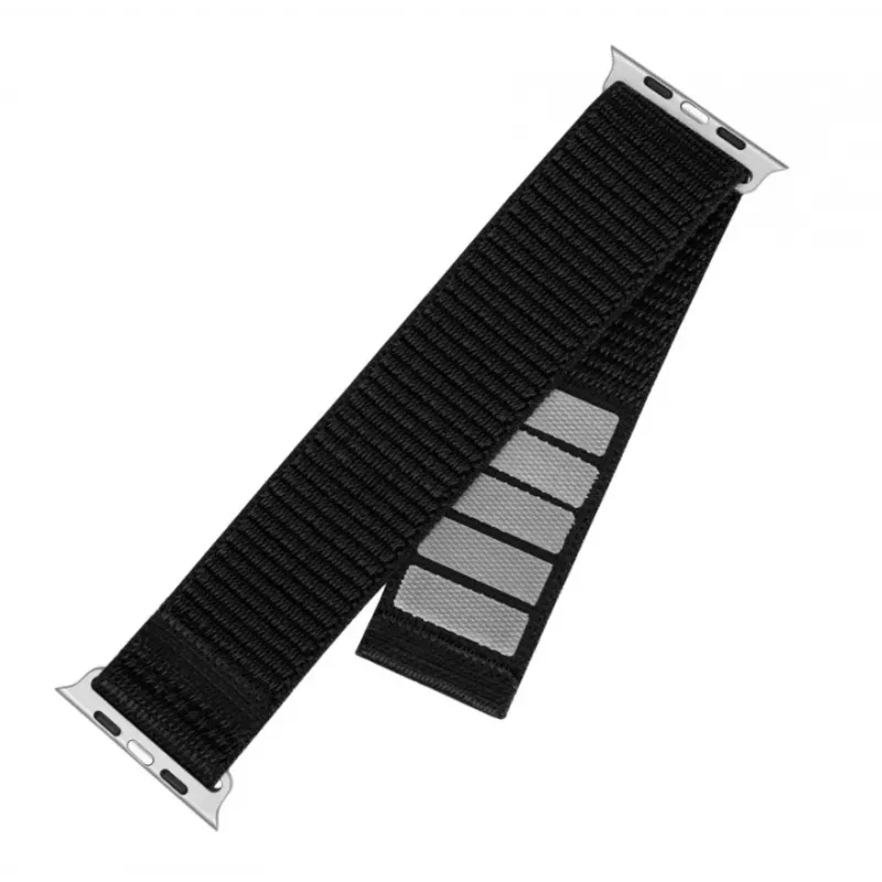 Maiņas neilona siksniņa FIXED Sporty Strap Fixed FIXNST2-1029-BK Apple Watch Ultra 49mm, melna, 160–210 mm garums