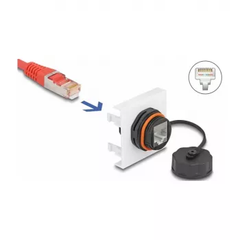 DeLOCK Easy 45 modulis tīkla RJ45 Cat.6A 45x45mm 1000 Mbit/s Melns