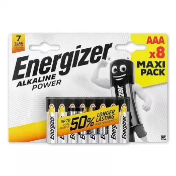 Sārmainās AAA baterijas Energizer E92 — 8 gab. blisteriepakojumā