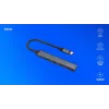 USB 3.0 4-portu saskarnes centrmezgls SAVIO AK-71 ar USB-C resursdatora pieslēgvietu, 5000 Mbit/s, 2 gadu garantija
