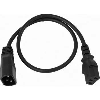 Strāvas pagarinātāja kabelis Omnitronic 30235103, 3 dzīslu 0,75 mm², 0,6 m, melns