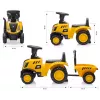 CAT traktors ar piekabi, dzeltens, braucamais