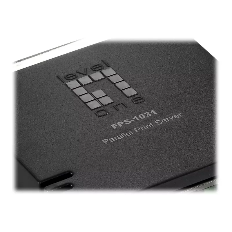 LevelOne paralēlais printera serveris, melns, zaļš, Activity, Link, Power, Status, Taivāna, Ethernet LAN, IEEE 802.3, IEEE 802.3u, 10,100 Mbit/s