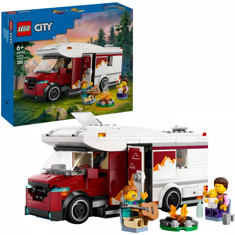 Konstruktoru rotaļlieta LEGO City Adventure Camper 60454, 385 detaļas, augstums 80 mm, no 6 gadu vecuma