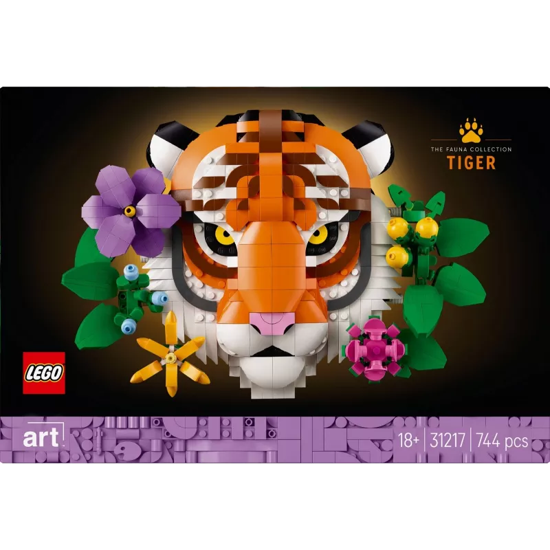 Konstrukcijas rotaļlieta LEGO Art Fauna Collection Tiger komplekts 31217 - uzbūvējams tīģera modelis