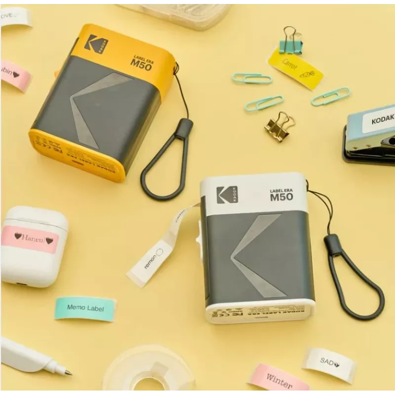 Etiķešu printeris Kodak Label ERA M50 Bluetooth 14 mm etiķetēm ar dzeltenu rulli