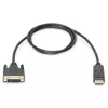 Assmann DisplayPort adaptera kabelis. DP - DVI (24+1) M/M. 1,0 m. ar fiksatoru. DP 1.2 saderīgs. UL. CE. melns (AK-340301-010-S)