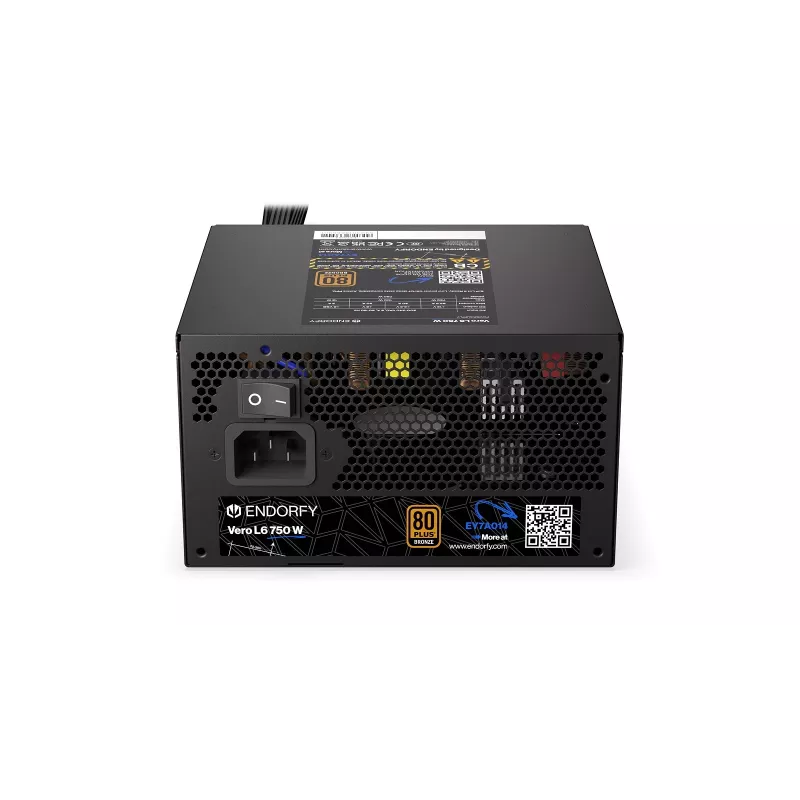 Barošanas bloks ENDORFY Vero L6 750 W, 24-pin ATX, 80 PLUS Bronze, 120 mm ventilators, melns