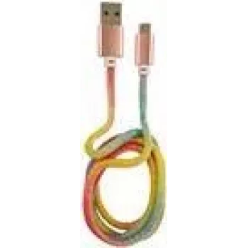 LC-POWER kabelis USB-Micro-1M-3 1m Rainbow Glitter, USB A uz Micro-USB (LC-C-USB-MICRO-1M-3)