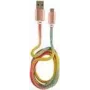 LC-POWER kabelis USB-Micro-1M-3 1m Rainbow Glitter, USB A uz Micro-USB (LC-C-USB-MICRO-1M-3)