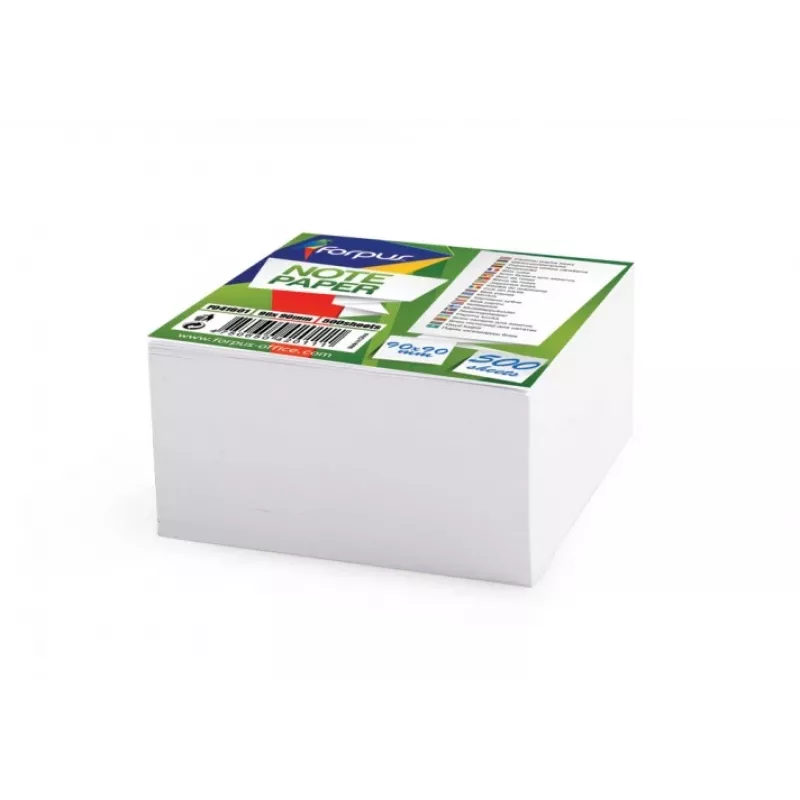 Notes Forpus, 9x9 cm, balts, līmēts (500) 0716-009