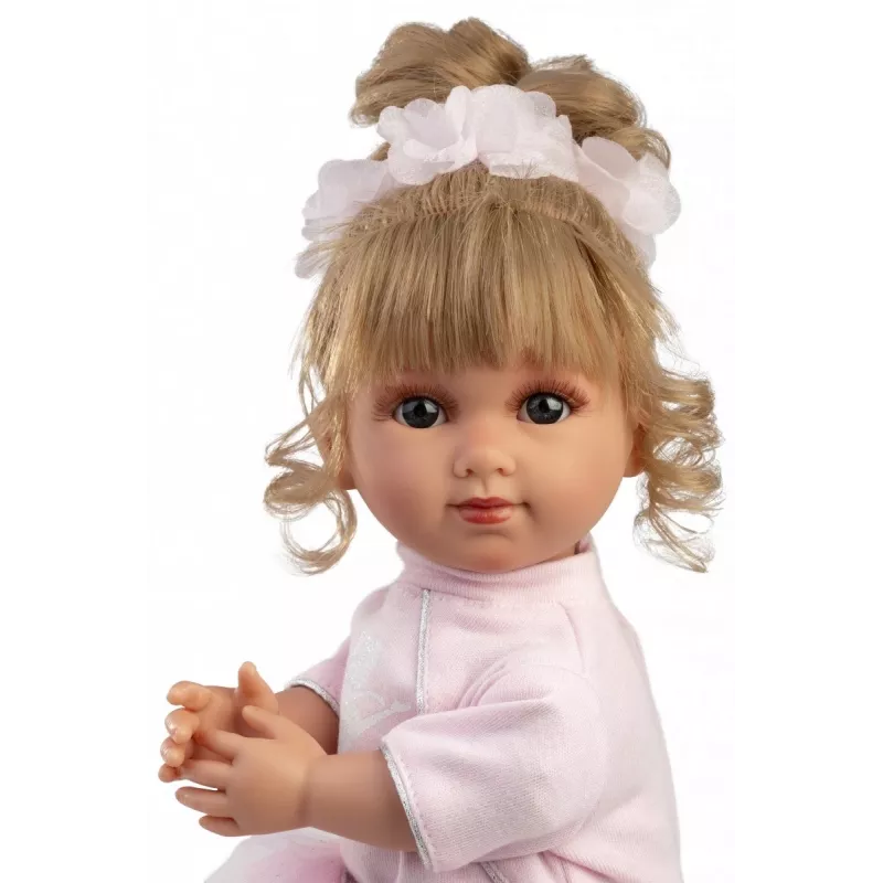 Baby lelle Llorens Elena Ballerina augstums 35 mm audums un vinils bēša rozā balta ieteicams 3+