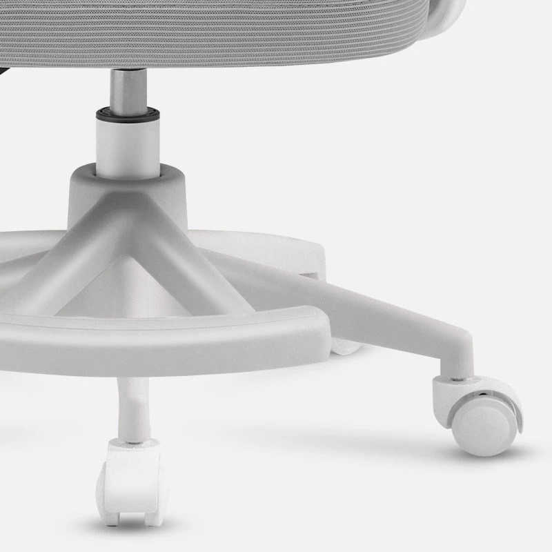 Grozāmais krēsls mark adler Junior 4.5 pelēka — ergonomisks rakstāmgalda krēsls, regulējams augstums 40–50 cm, sieta atzveltne, ritenīšu pamatne, roku balsti, jostasvietas atbalsts