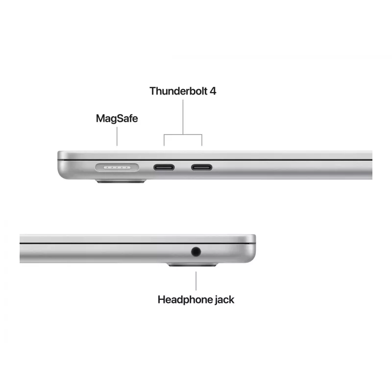 Apple MacBook Air 13,6 collu (2025) portatīvais dators MW0W3D/A, Apple M4, 16 GB, 256 GB SSD, sudraba