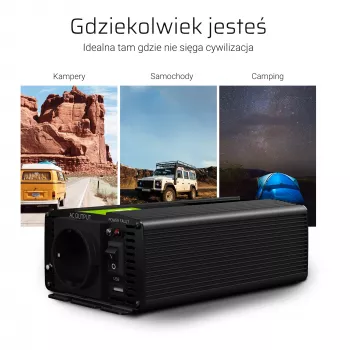 zaļa Cell® Strāvas pārveidotājs 24 V uz 230 V 300 W melns
