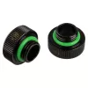 Adapteris G1/4 collas ārējā vītne uz 14 mm cietajām caurulēm, BitsPower Touchaqua TA-FH14-GB, 2 gab. iepakojumā, melns
