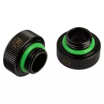 Adapteris G1/4 collas ārējā vītne uz 14 mm cietajām caurulēm, BitsPower Touchaqua TA-FH14-GB, 2 gab. iepakojumā, melns