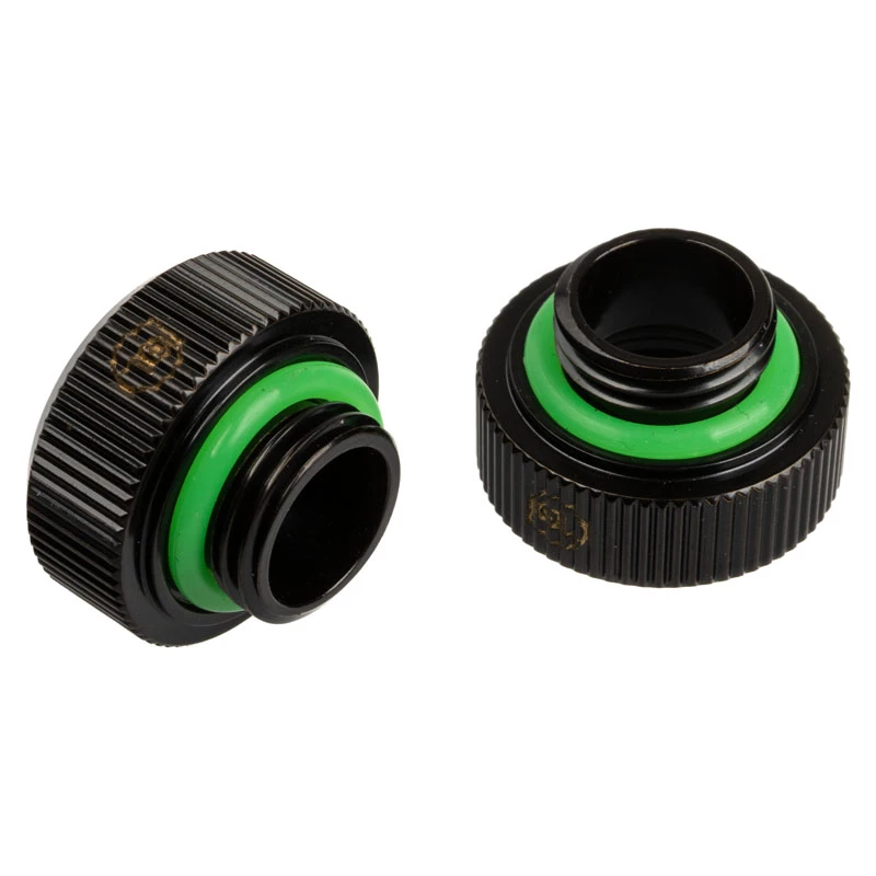 Adapteris G1/4 collas ārējā vītne uz 14 mm cietajām caurulēm, BitsPower Touchaqua TA-FH14-GB, 2 gab. iepakojumā, melns